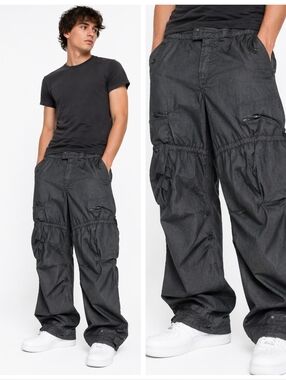 *rare* Marithe + Grancois Girbaud Avant-garde Cargo Utility Men's 32 Gray Pants